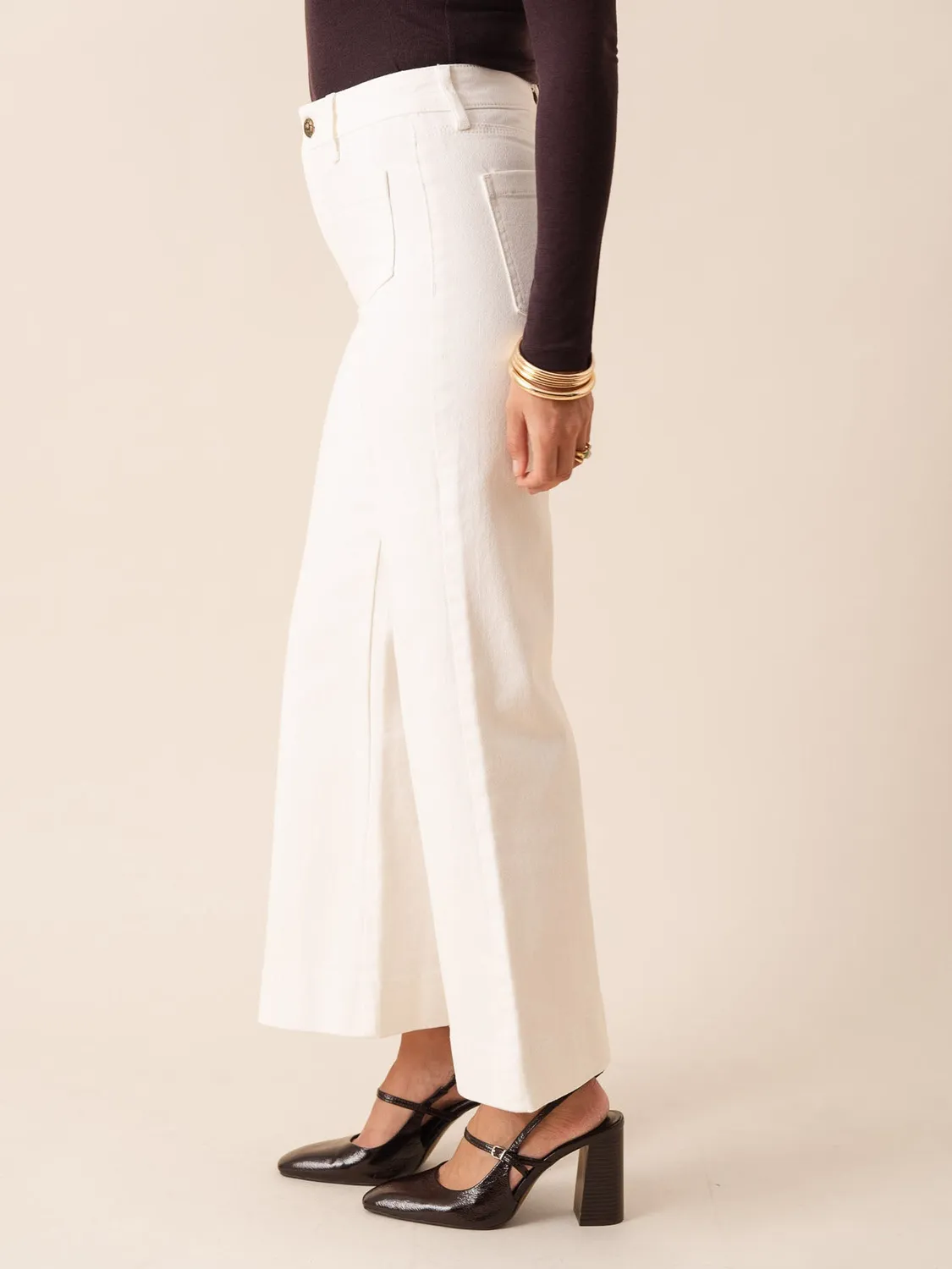 Oraije Gasparette jeans wide bianco