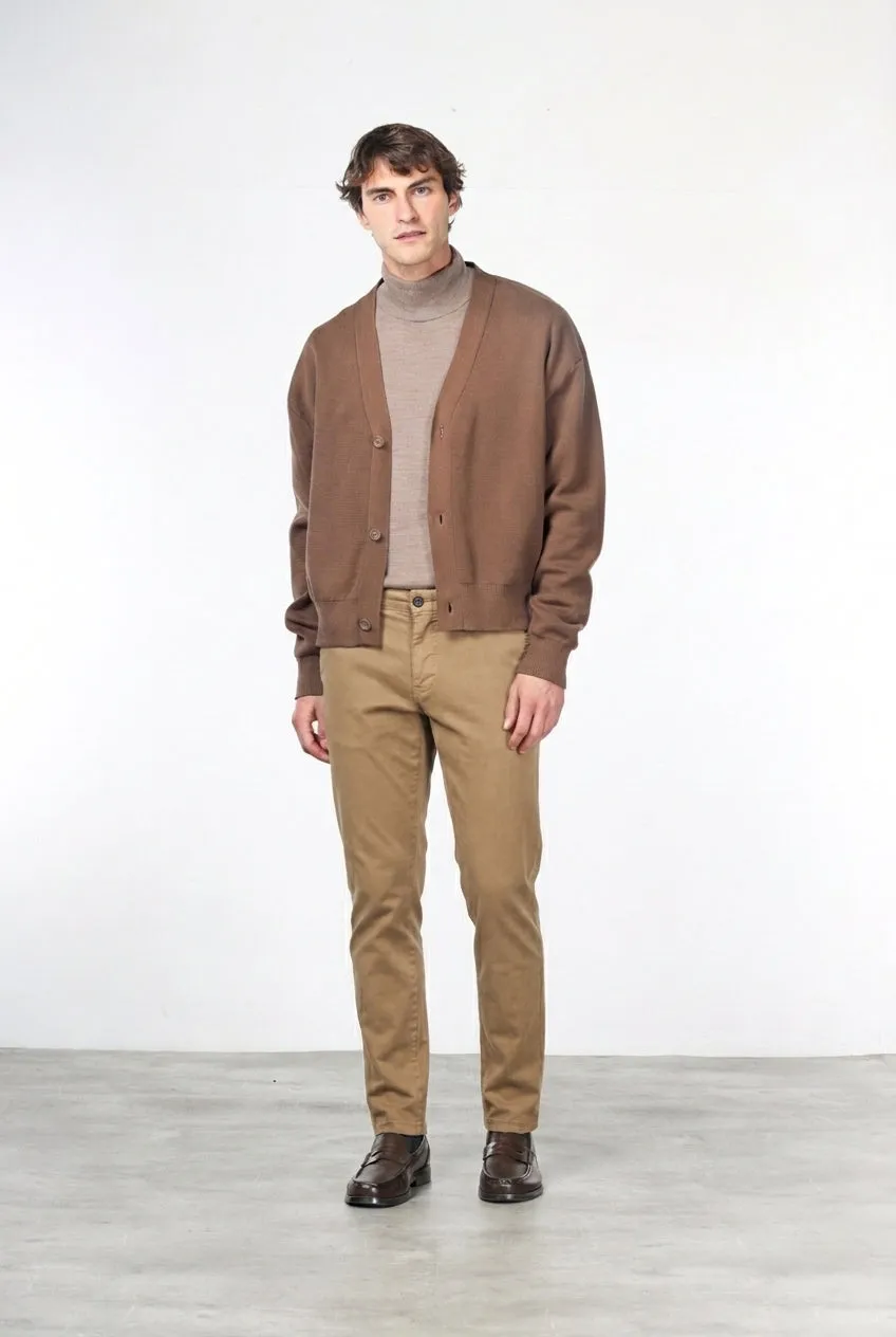 Mason's New York chino uomo beige scuro regular lana