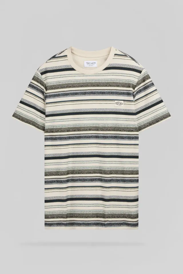 Teddy Smith T-Mateo t-shirt crema uomo righe