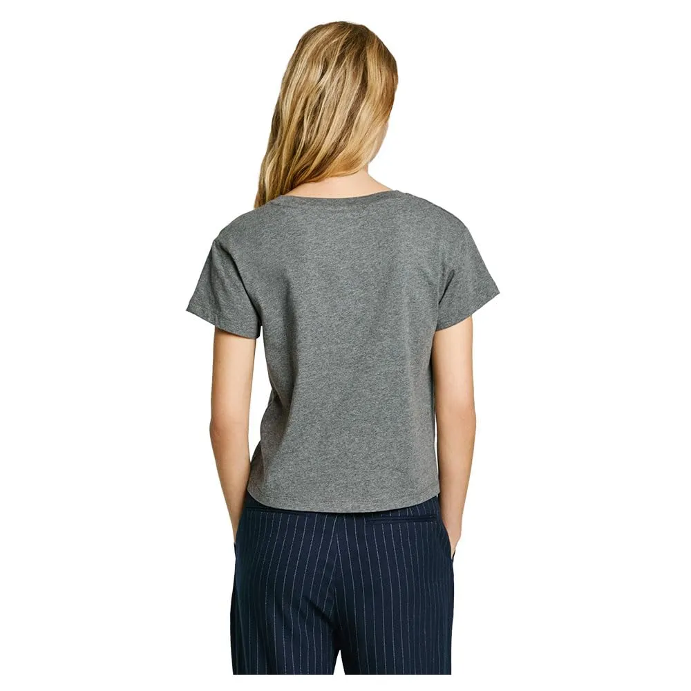Pepe Jeans Gaia T-shirt donna M grigio regular fit strass