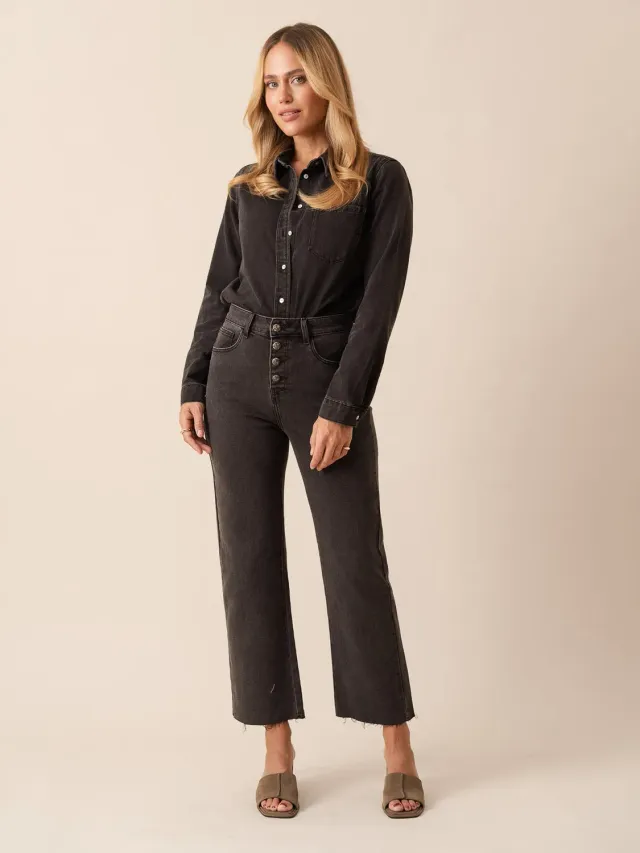 Oraije Frenchy jeans dritti grigio medio