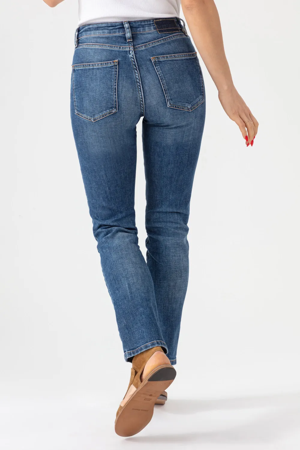 Acquaverde Crystal Jeans Slim Worn Dark