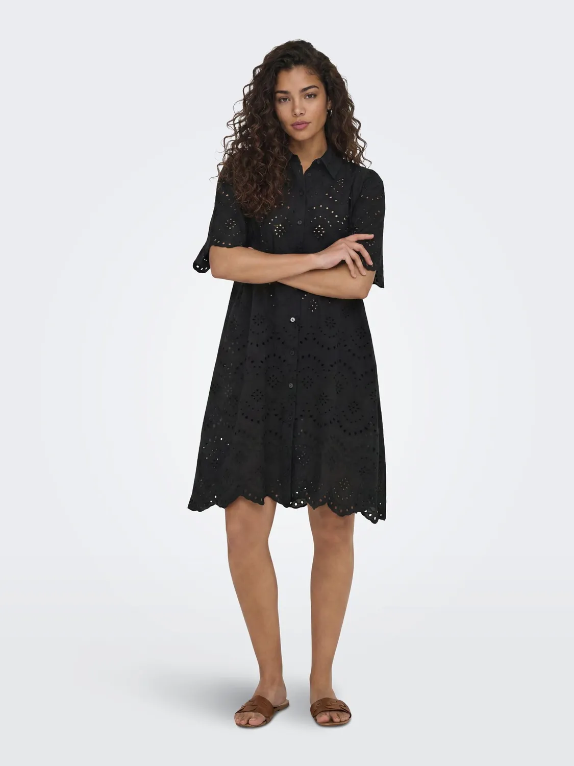 ONLY Onlvalais Vestito Corto Nero Leggero