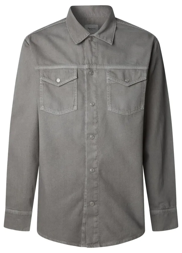 Pepe Jeans Regular Overshirt camicia denim grigio
