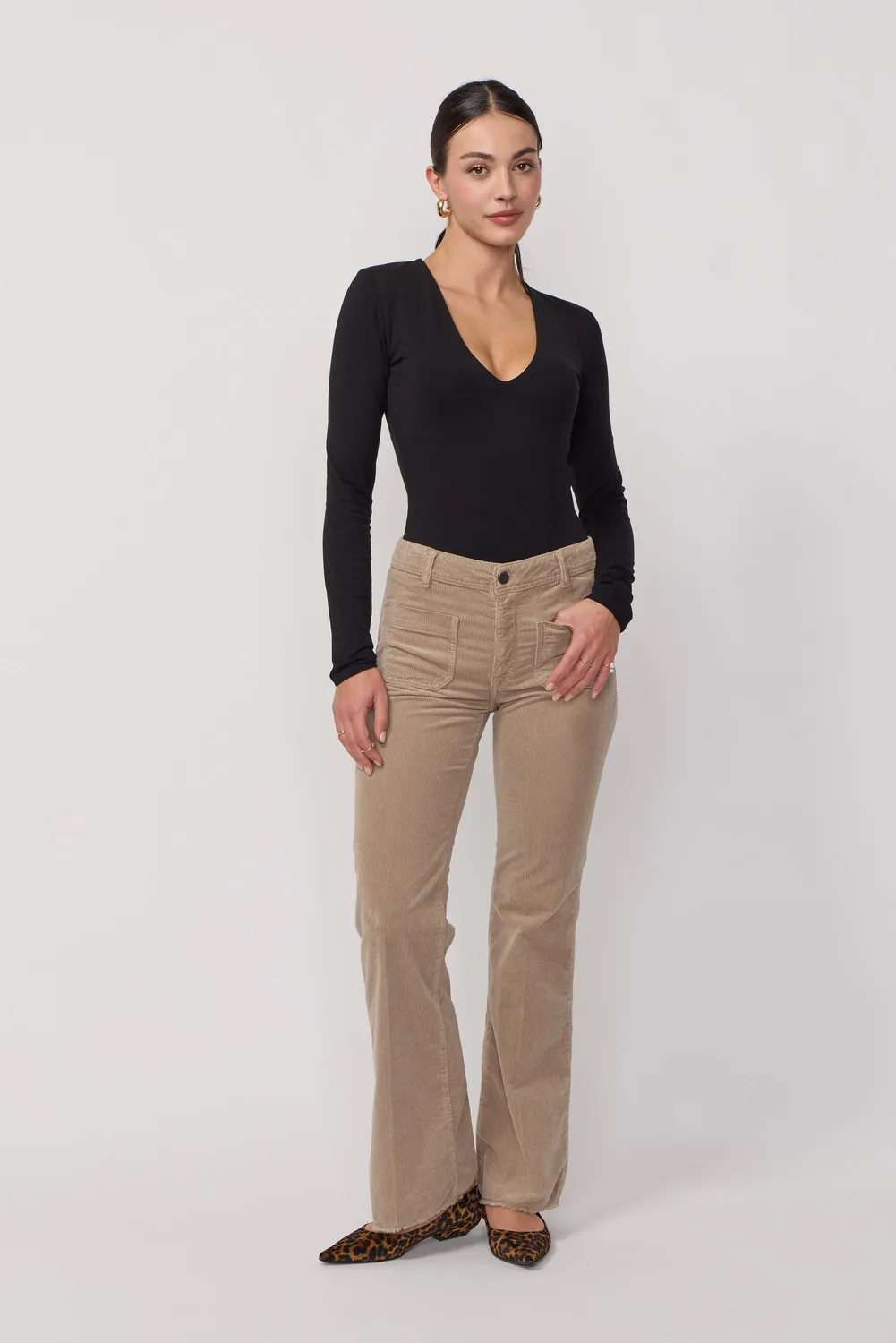 acquaverde Carlotta pantalone velluto Argile