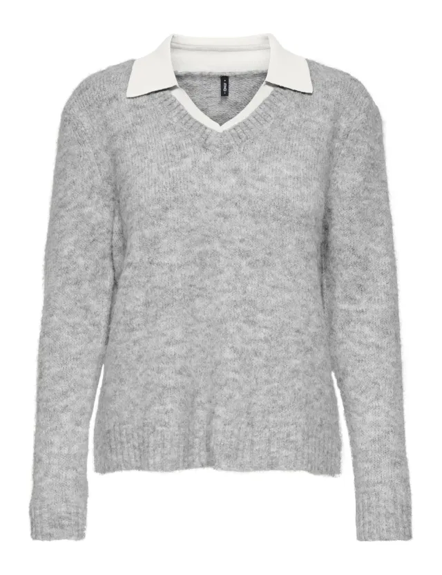 ONLY Onlazu LS Polo Neck maglia donna manica lunga collo polo