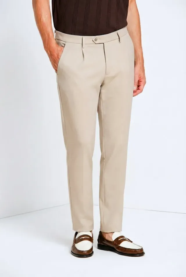 Mason's Torino City 1 Pinces chino uomo beige chiaro slim