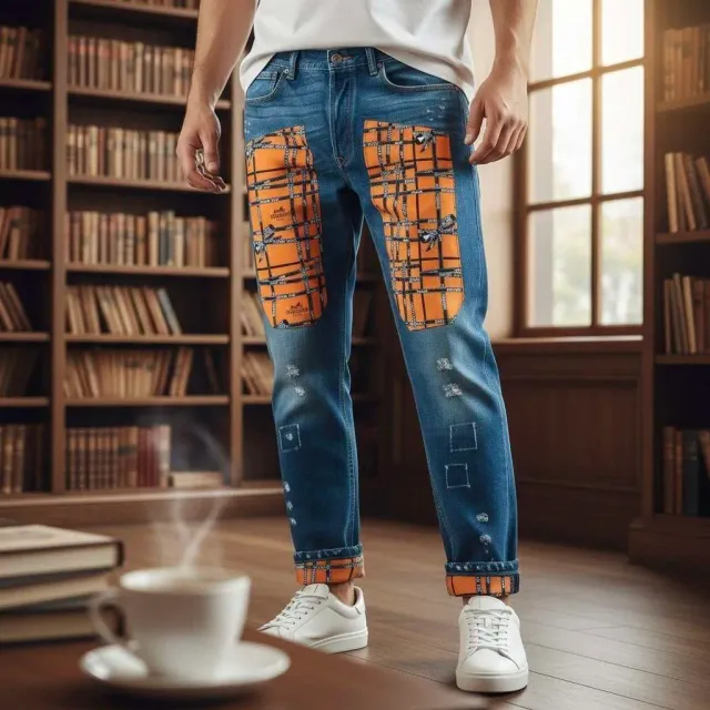 Never Say Never Jeans Levi's Tessuto Hermes custom su misura