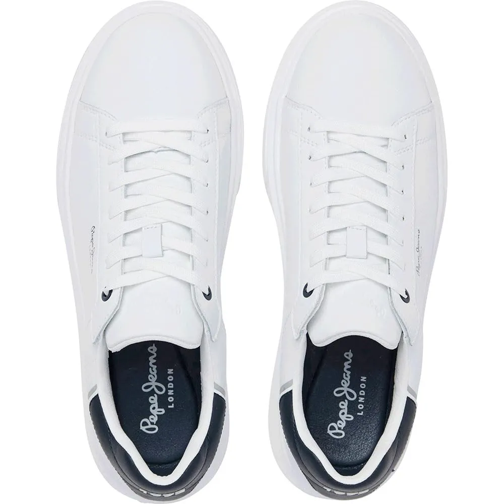 Pepe Jeans Eaton One Sneakers Uomo Pelle Bianche 44 EU
