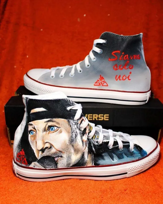 Converse All Star Vasco Rossi sneakers dipinte a mano