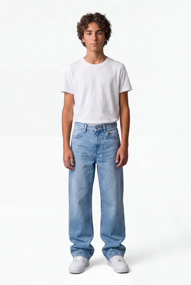 Teddy Smith Big Memphis jean ragazzo baggy indigo chiaro