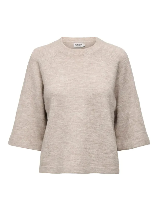 ONLY Onlsimoni Knitted Pullover maglione girocollo Cloud Cream