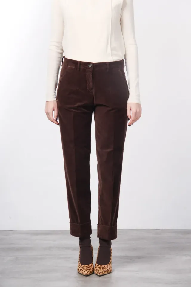 Mason's New York Carrot chino donna vinaccia velluto carrot