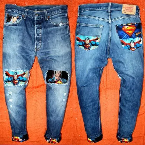 Levi's Vintage Superman jeans con tessuto fumetti inserto