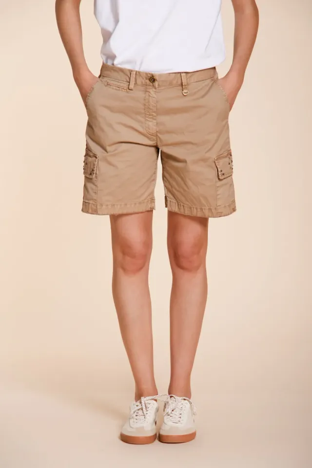 Mason's Chile bermuda cargo donna beige medio slim