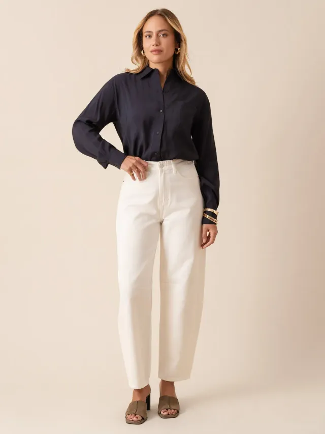 Oraije Brandy Jeans Balloon Bianco