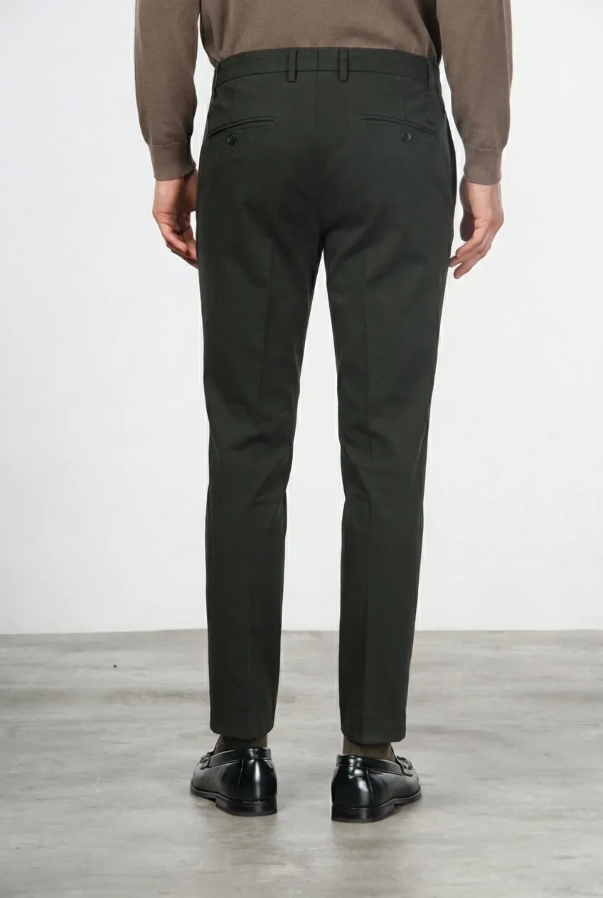 Mason's Milano chino uomo gabardina verde scuro extra slim