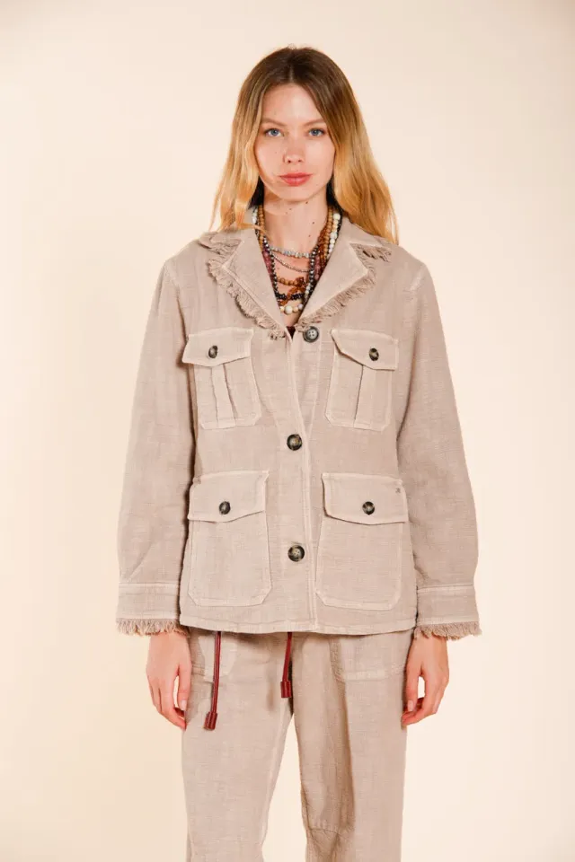 Mason's Santa Barbara giacca donna beige stuoia