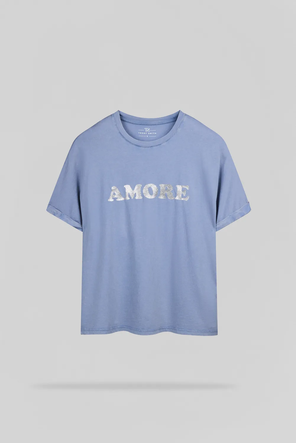 Teddy Smith T-Glitter MC t-shirt blu nuvoloso donna