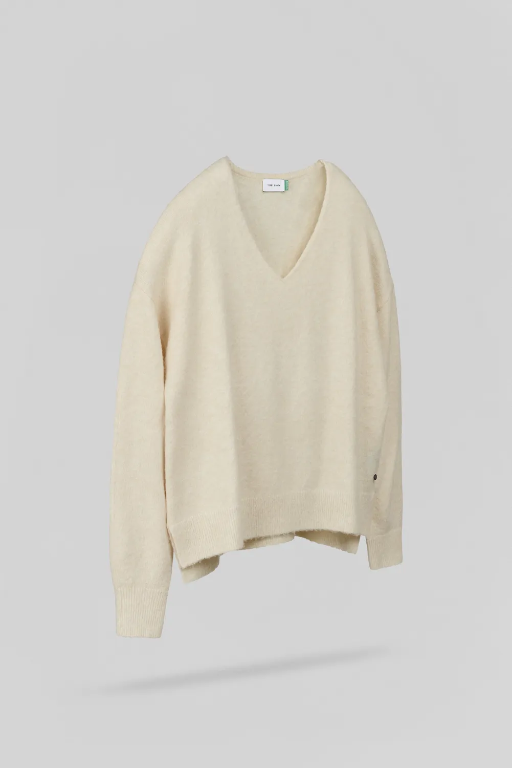 Teddy Smith P-Billie Beige Chiné Maglione Donna Scollo V Ampio