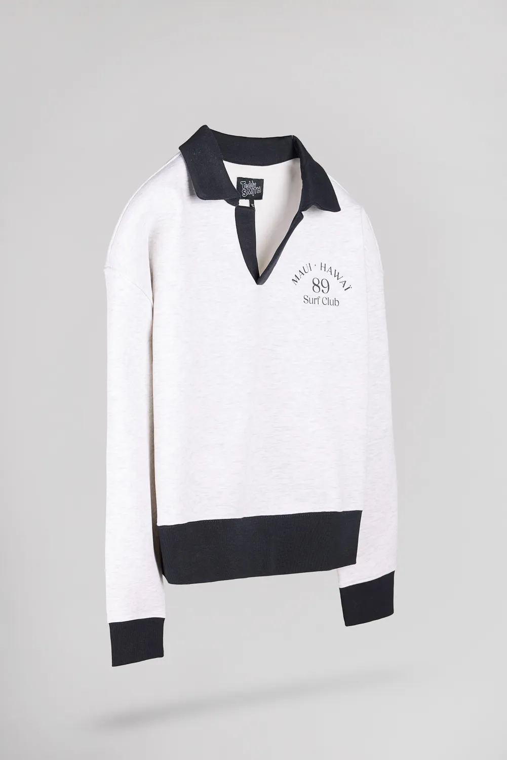 Teddy Smith S-Doll felpa polo donna bianco melange