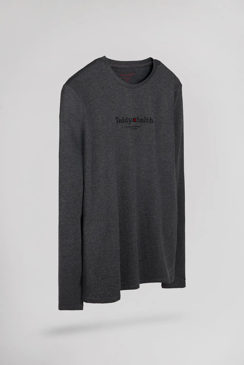 Teddy Smith T-Jim t-shirt uomo nero manica lunga cotone