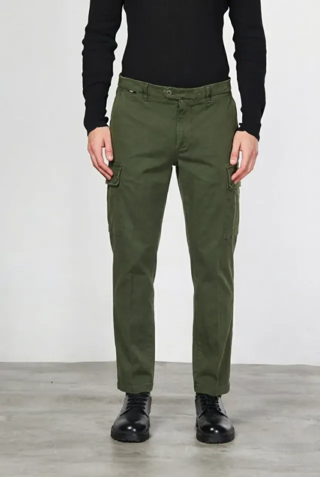 Mason's Chile pantalone cargo uomo verde carrot fit