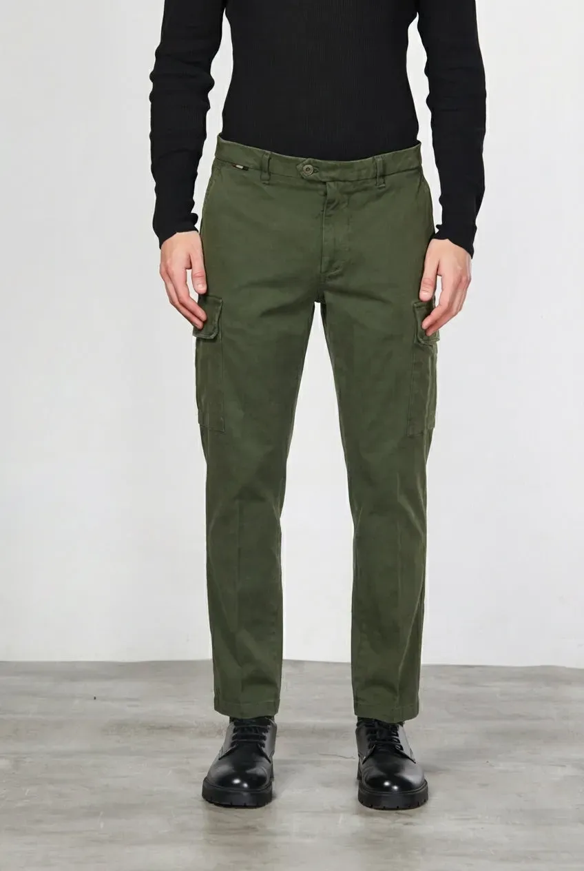 Mason's Chile pantalone cargo uomo verde carrot fit