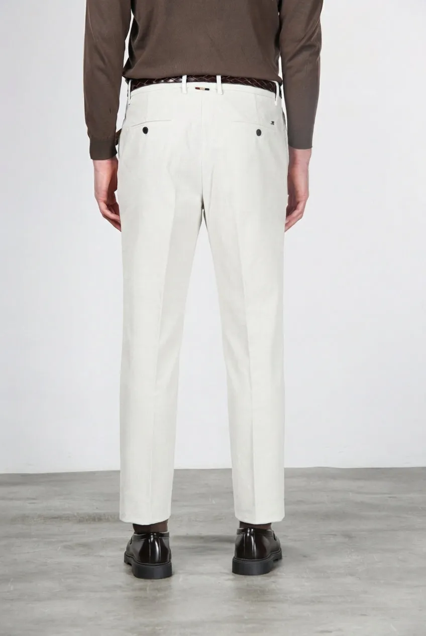 Mason’s Paris chino uomo velluto bianco