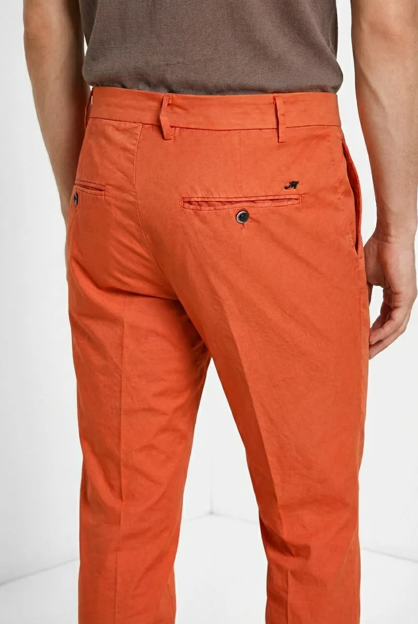 Mason's Milano chino uomo gabardina stretch mattone extra slim