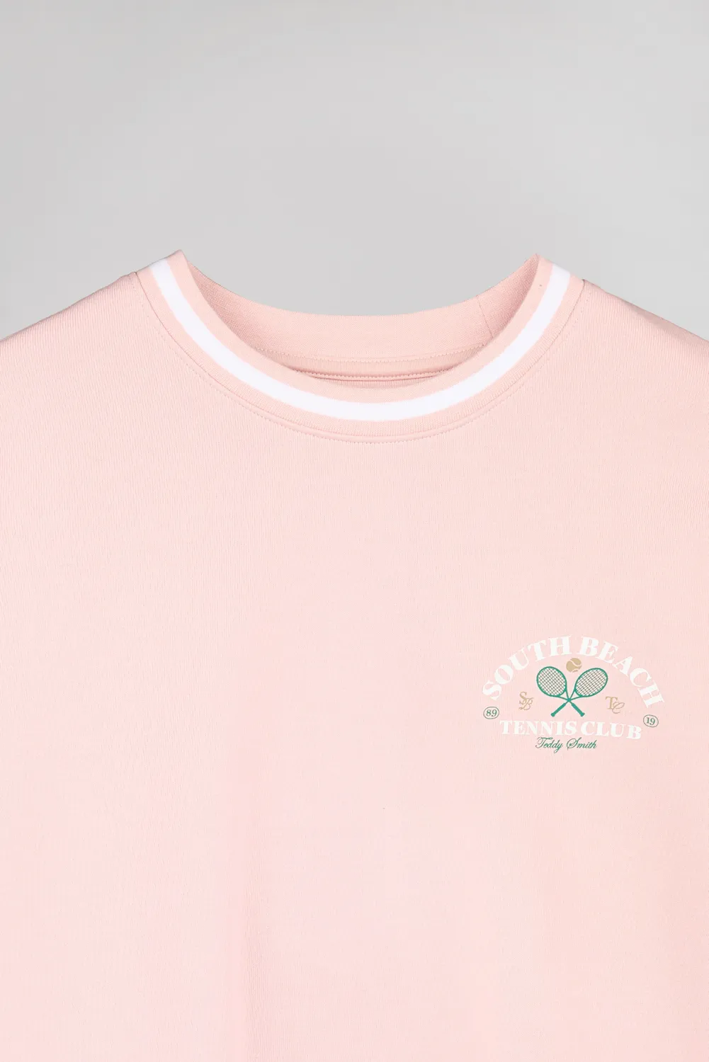Teddy Smith S-House RC Felpa girocollo Rose Pastel french terry