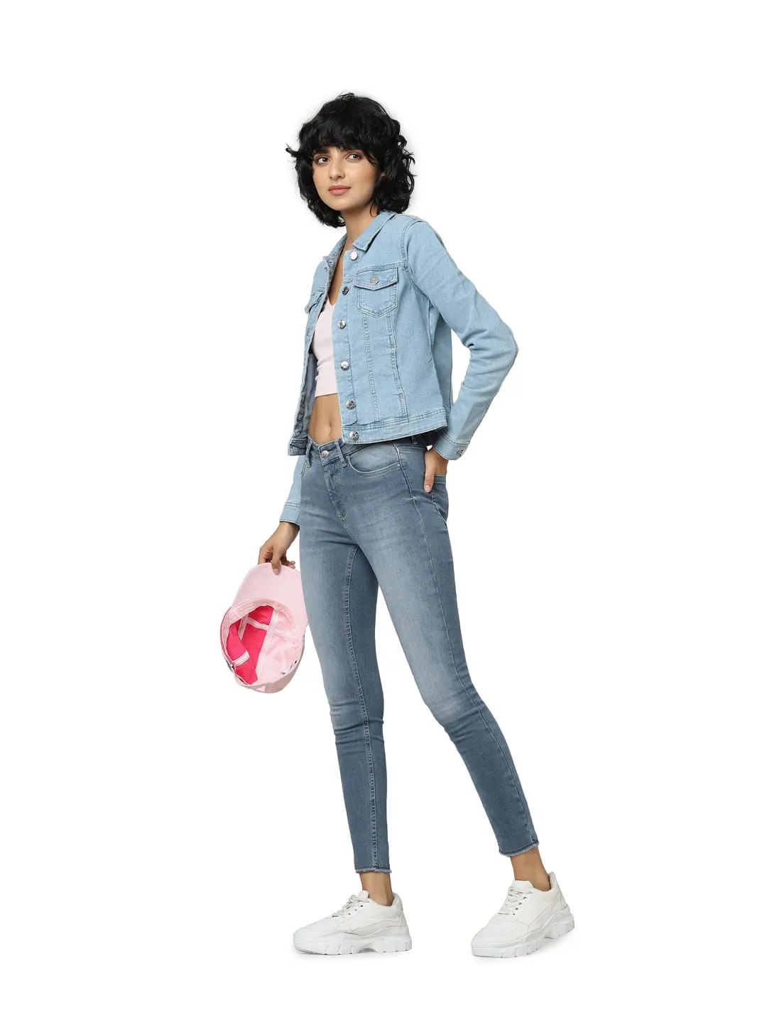 ONLY ONLBLUSH Mid SK Jeans Donna Blu gamba skinny S