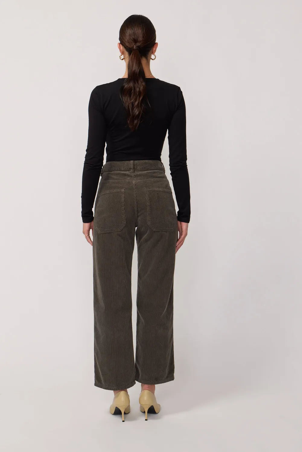 acquaverde Eddy pantaloni velluto verde muschio