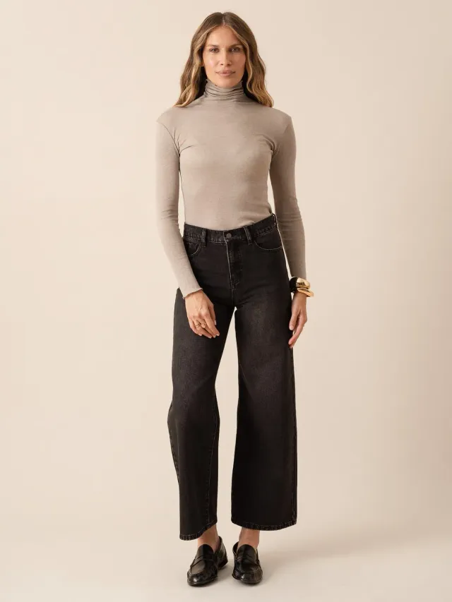 Oraije Noa Jeans Wide Donna Grigio Vita Regolabile