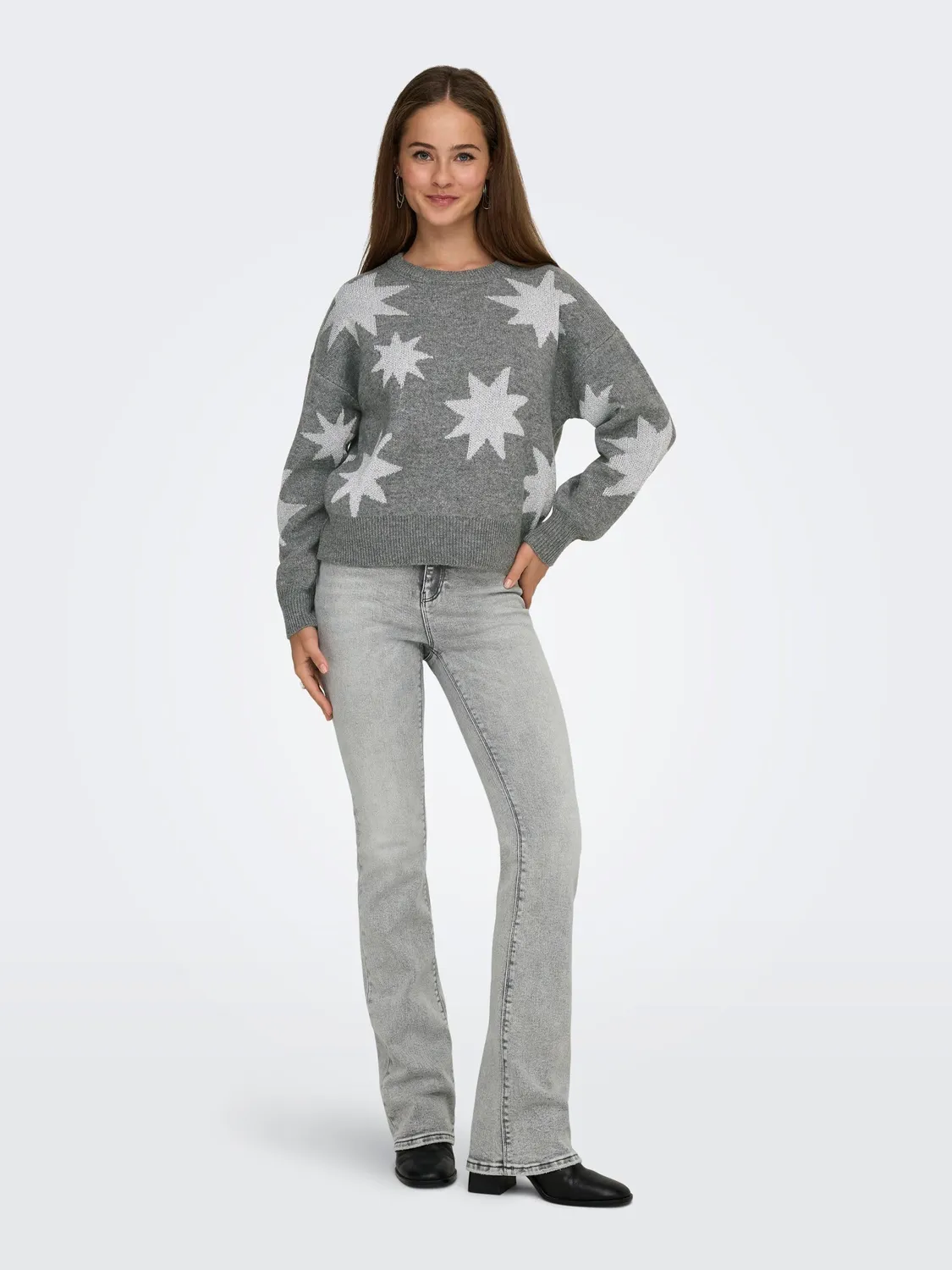 ONLY Onlrosie Pullover Glitter Nero scollo tondo