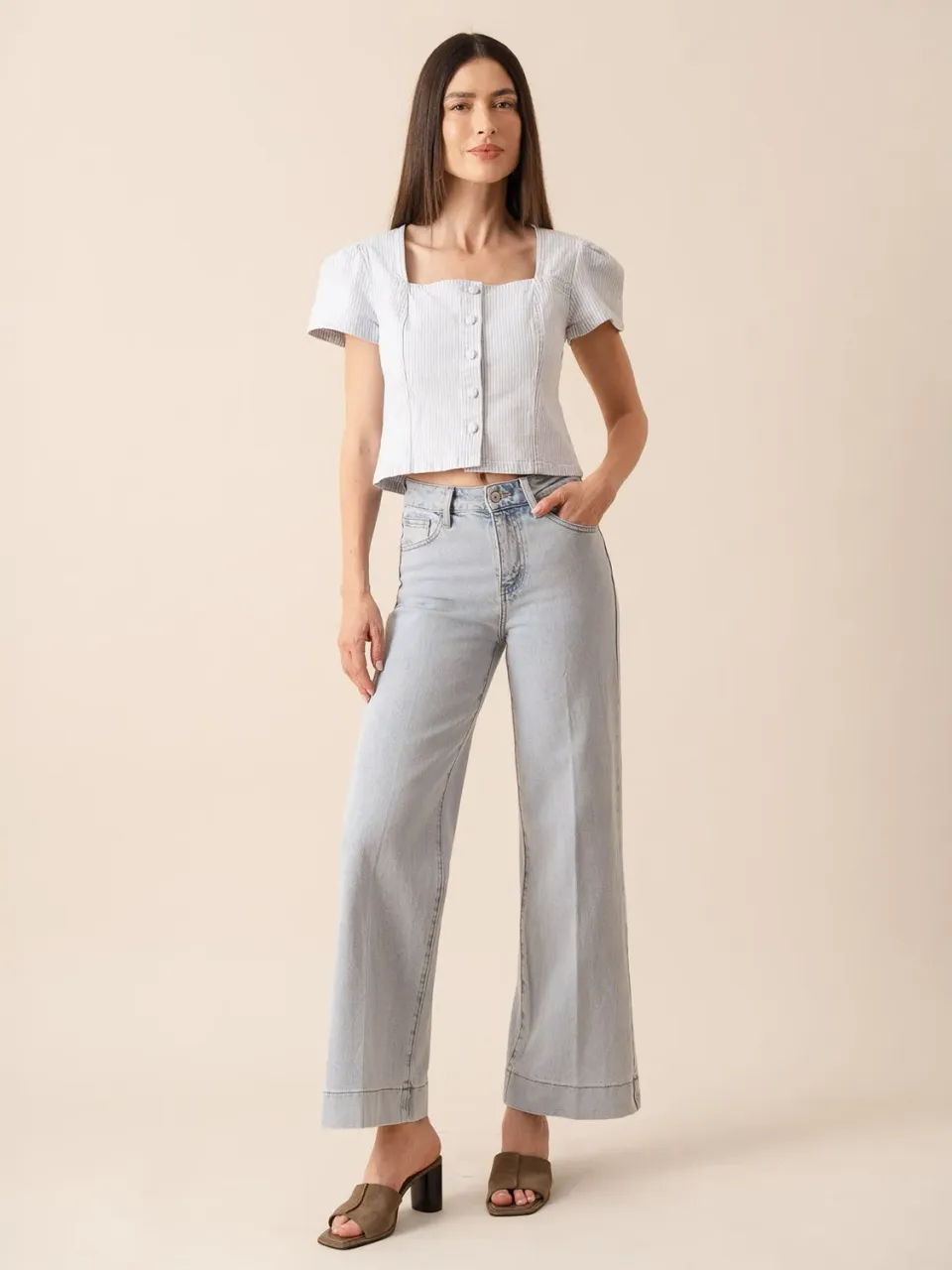 Oraije Vienna jeans larghi azzurro chiaro