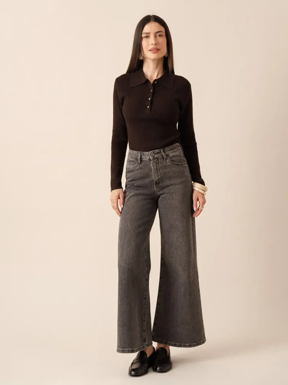 Oraije Pietro Jeans Palazzo Grigio Soft Touch