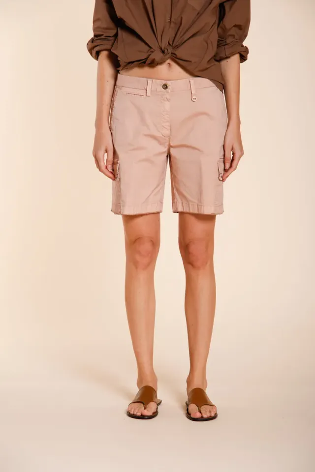 Mason's Chile bermuda cargo donna rosa twill stretch slim
