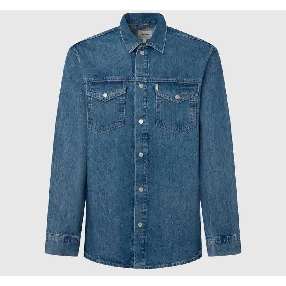 Pepe Jeans Camicia Jeans Uomo L Blu Stonewash