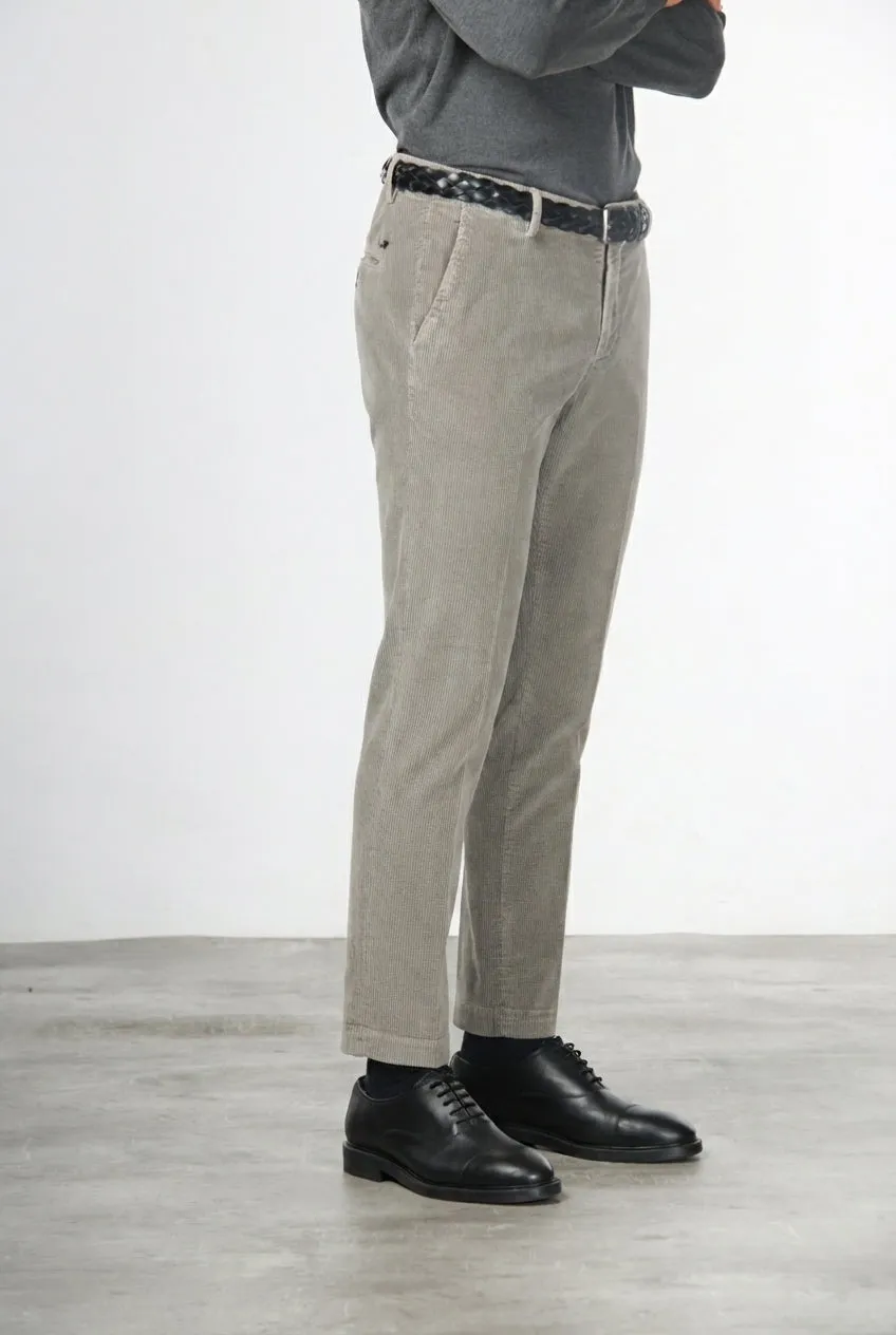 Mason's Milano pantalone chino uomo grigio velluto