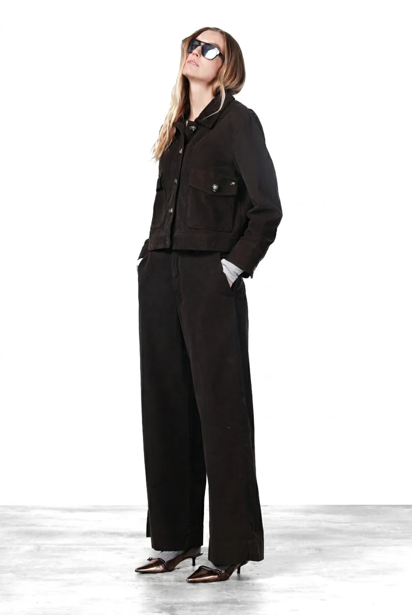Mason's New York Wide pantalone chino donna marrone velluto