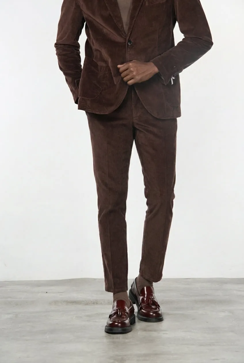 Mason's Milano Jogger chino uomo vinaccia velluto slim