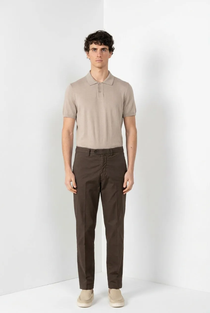 Mason's Boston Chino Uomo Marrone Relaxed Fit Stretch