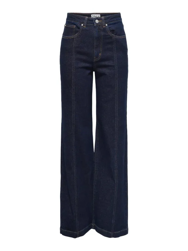 ONLY Onlhope Mae1288 Jeans Donna Gamba Larga 27W/30L Vita Alta