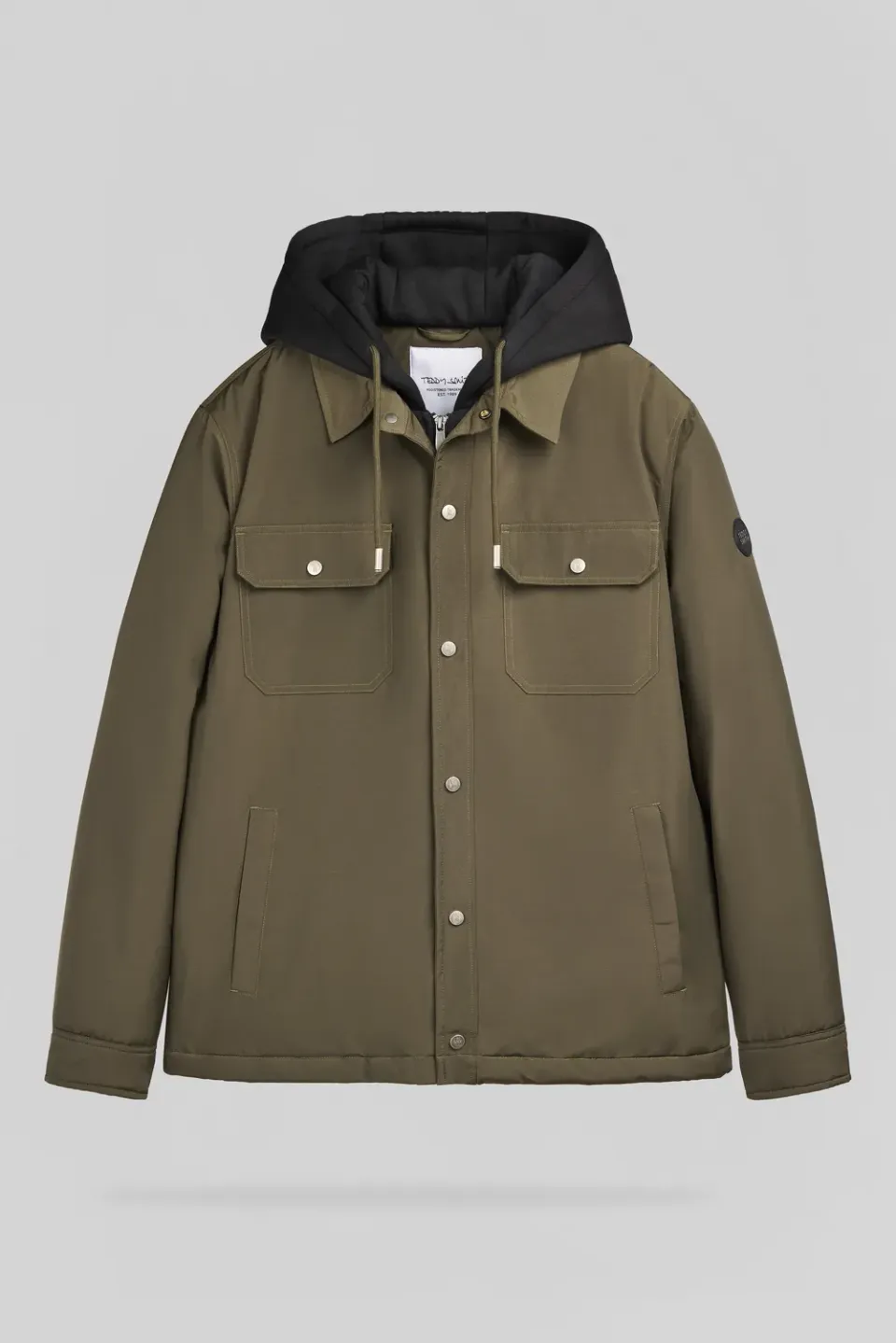 Teddy Smith B-Peterson giacca idrorepellente kaki cappuccio