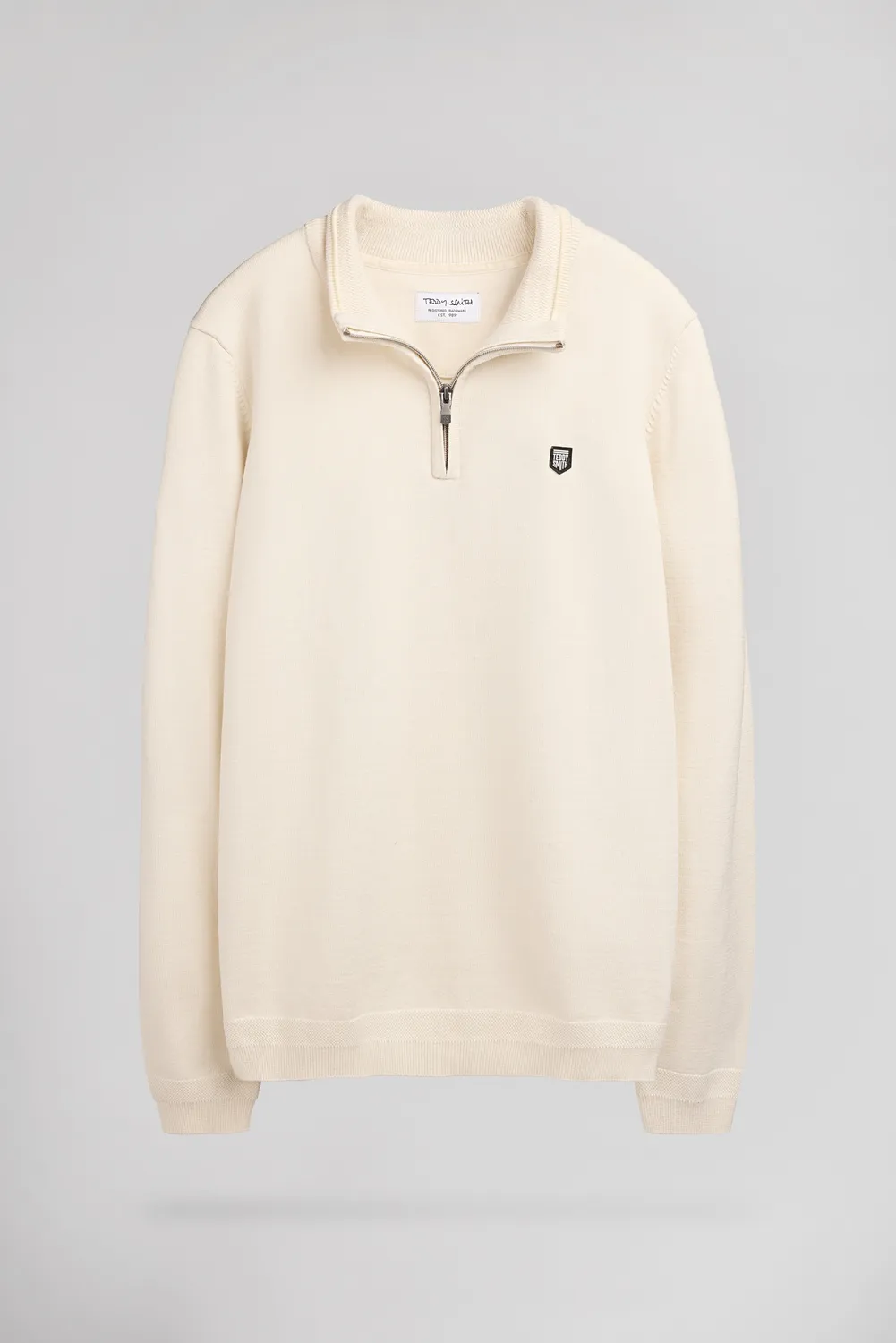 Teddy Smith P-Marty 2 maglione cream collo alto zip maglia fine