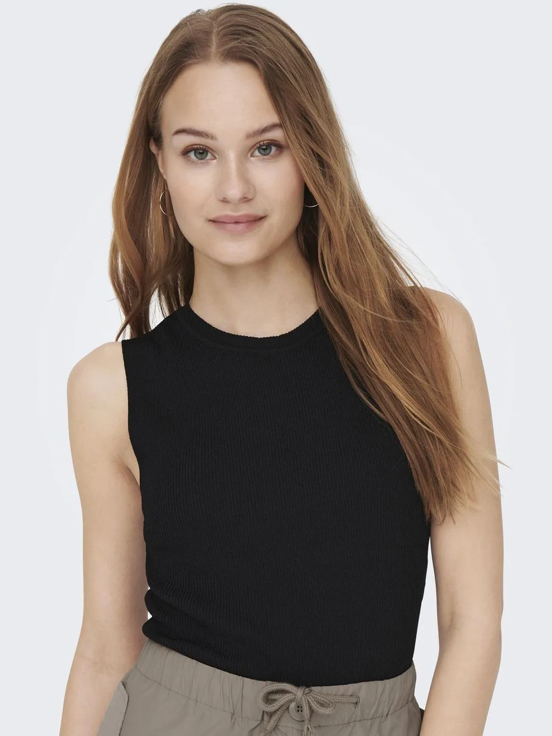 Only Majli Top Donna in Maglia Smanicato Scollo Tondo