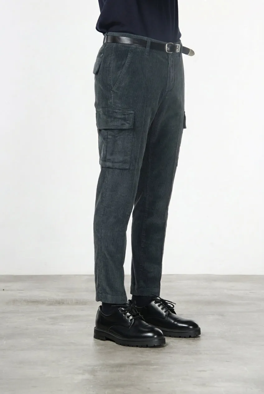 Mason's Chile pantalone cargo uomo grigio velluto