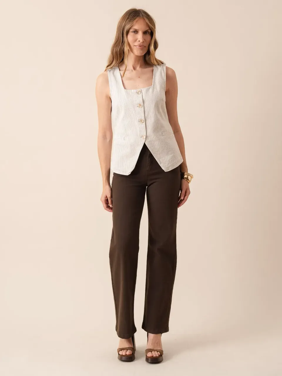 Oraije Barbara jeans dritti straight cioccolato