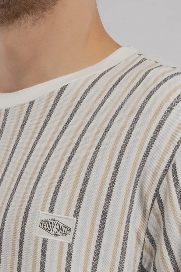Teddy Smith T-Jacko MC Middle White t-shirt righe cotone